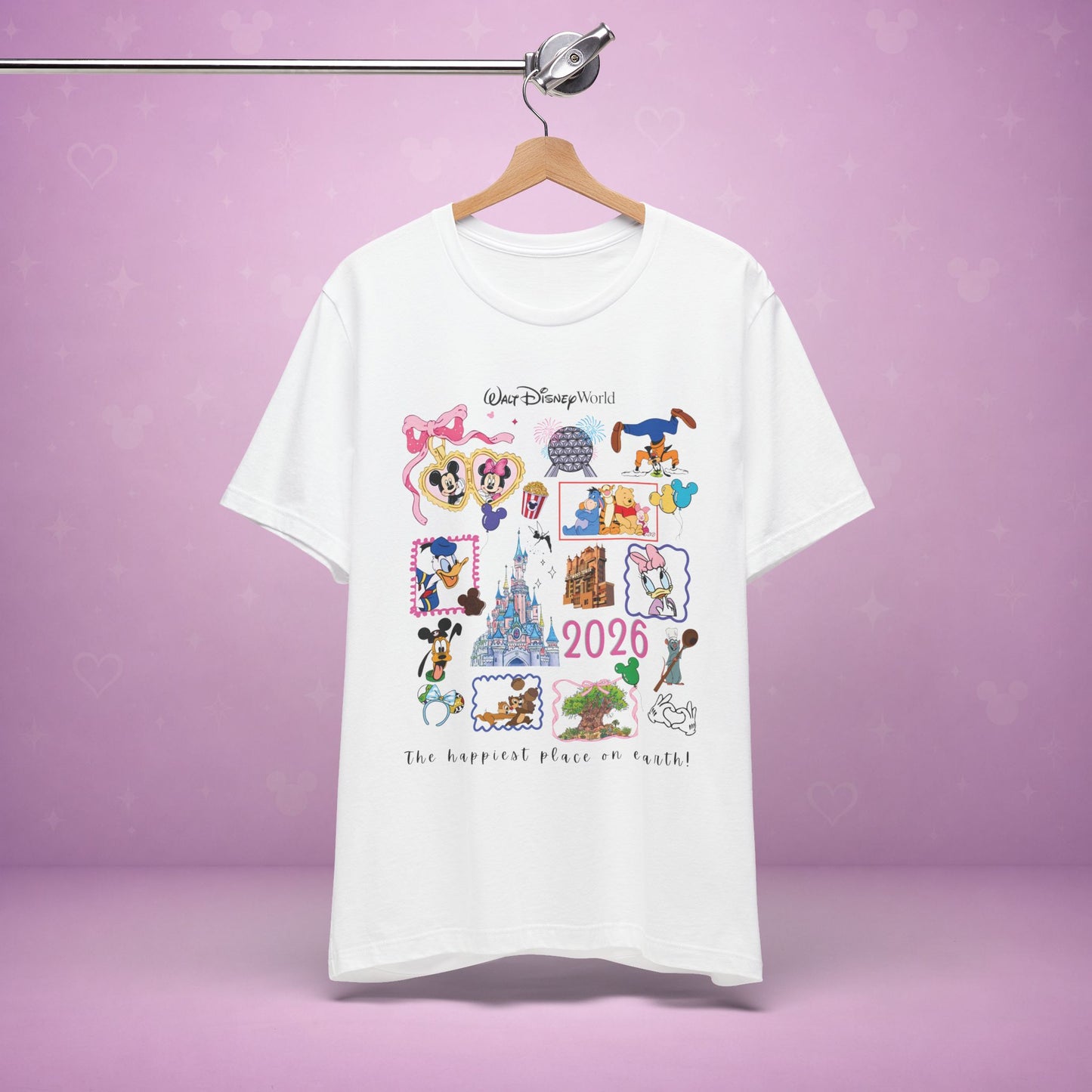 Walt Disney World 2026 Collage Tee | Castle Characters & Park Icons
