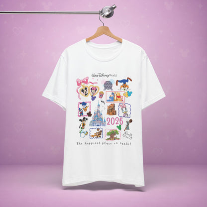 Walt Disney World 2026 Collage Tee | Castle Characters & Park Icons