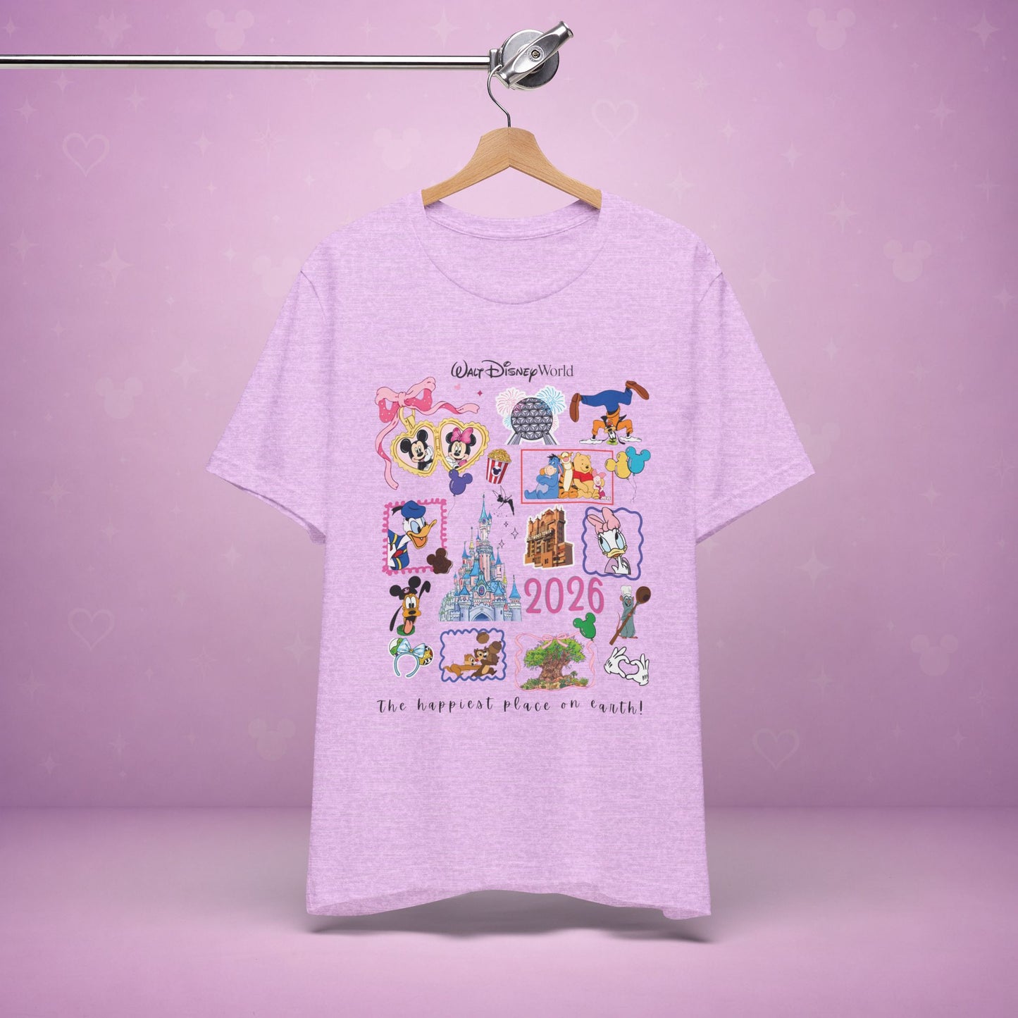 Walt Disney World 2026 Collage Tee | Castle Characters & Park Icons
