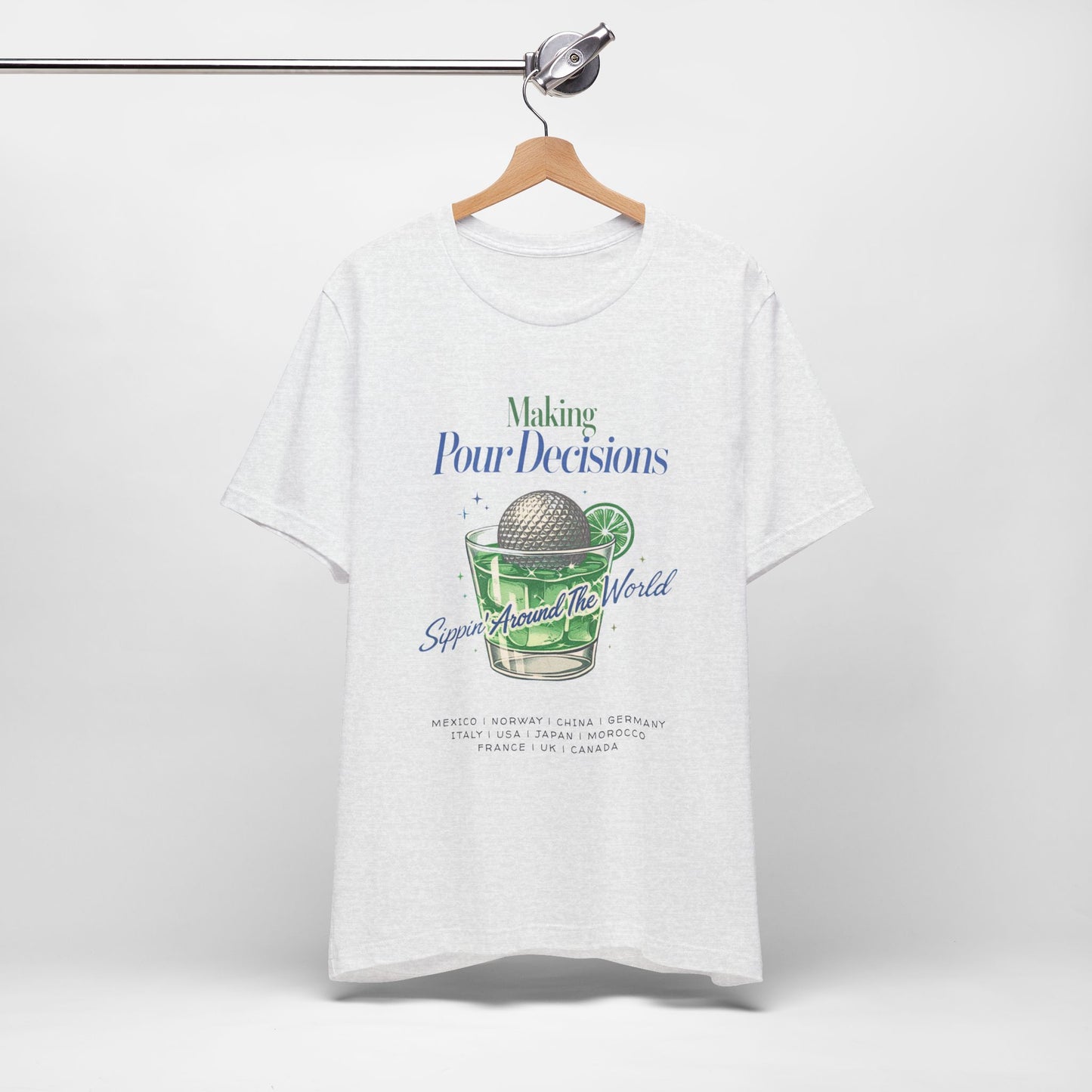 Disney Epcot Inpired Making Pour Decisions Tee — Cocktail Epcot Ball Design