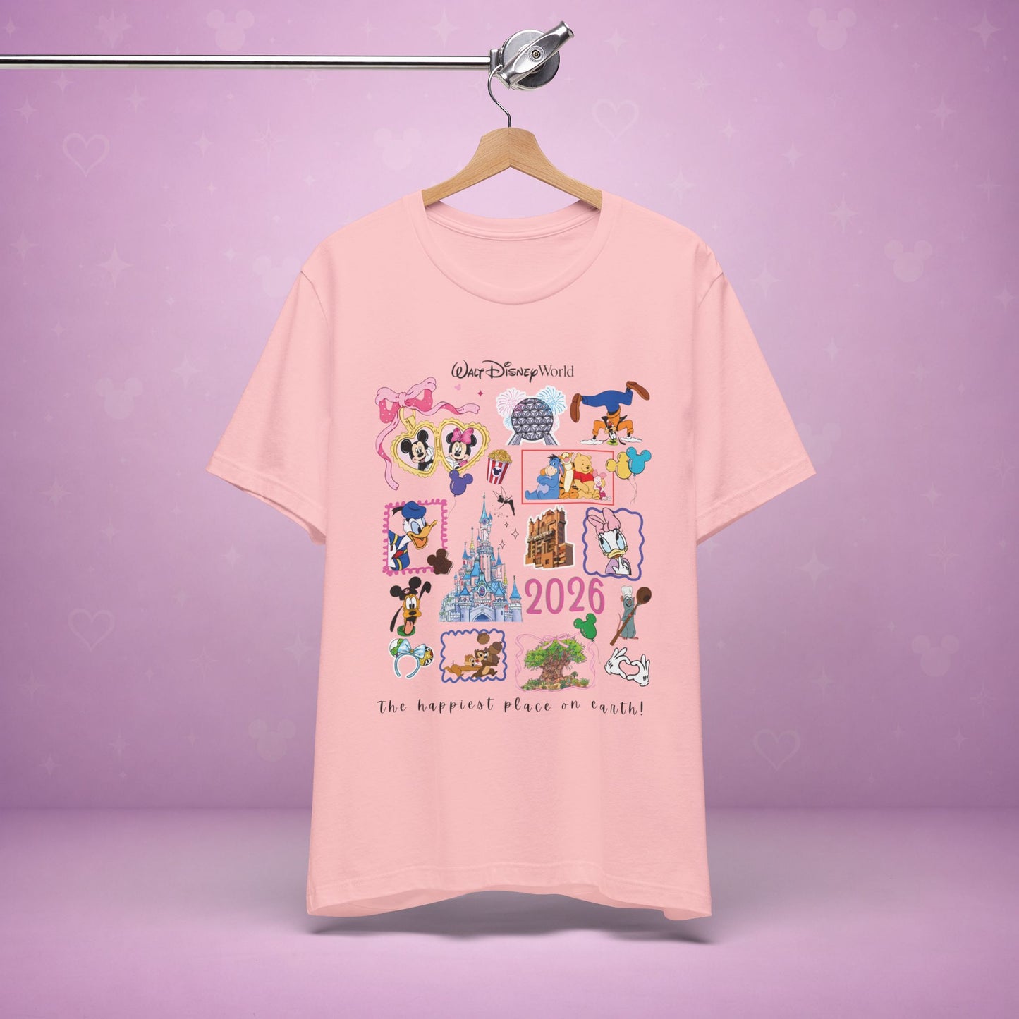 Walt Disney World 2026 Collage Tee | Castle Characters & Park Icons