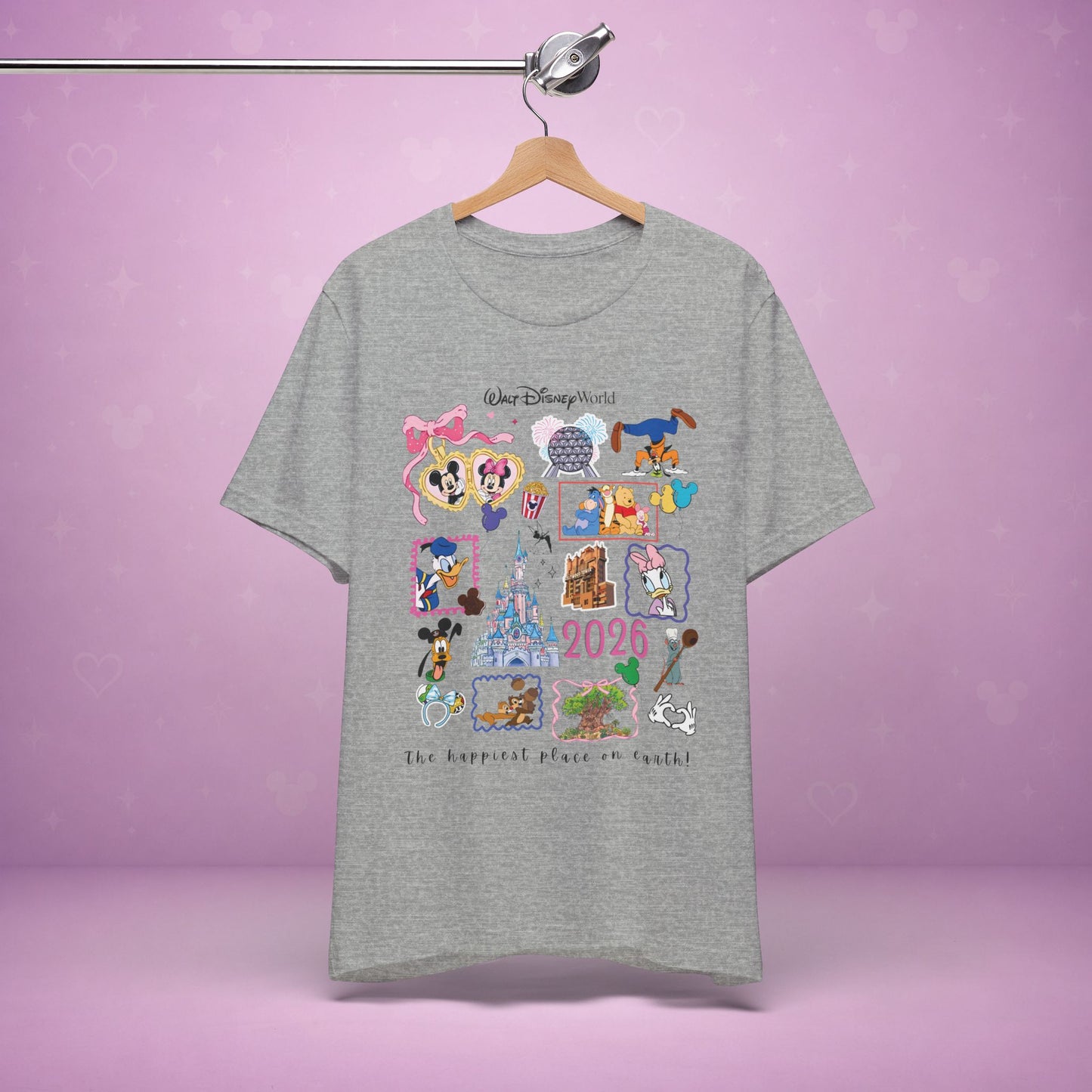 Walt Disney World 2026 Collage Tee | Castle Characters & Park Icons