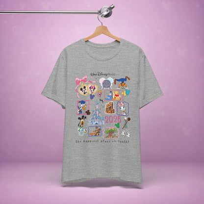 Walt Disney World 2026 Collage Tee | Castle Characters & Park Icons
