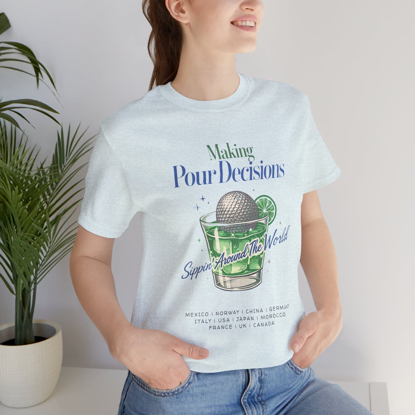 Disney Epcot Inpired Making Pour Decisions Tee — Cocktail Epcot Ball Design