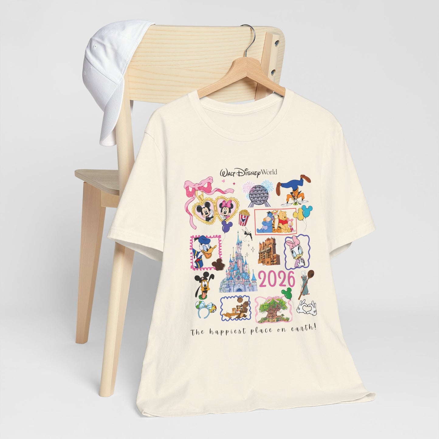 Walt Disney World 2026 Collage Tee | Castle Characters & Park Icons