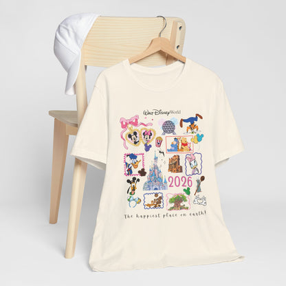 Walt Disney World 2026 Collage Tee | Castle Characters & Park Icons