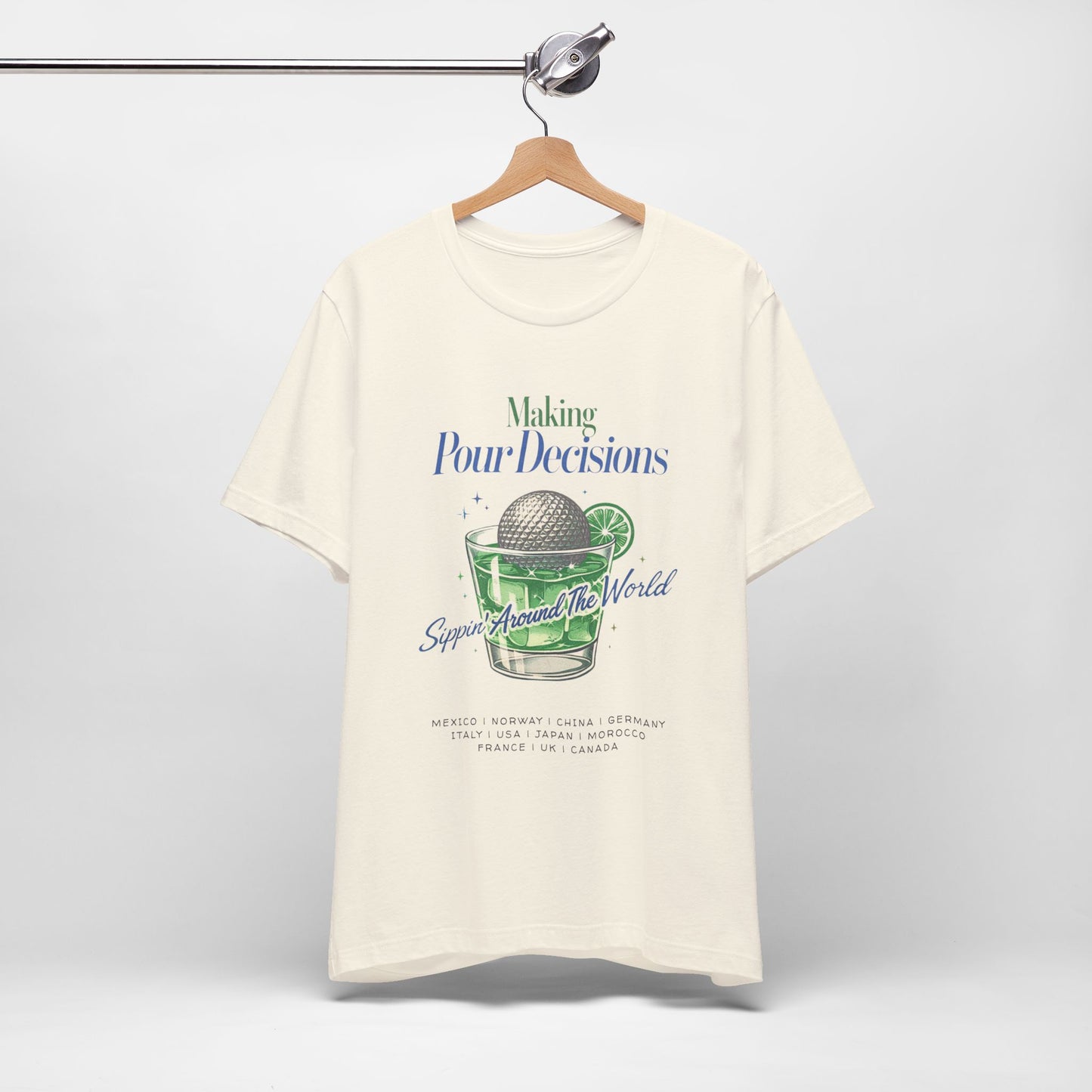 Disney Epcot Inpired Making Pour Decisions Tee — Cocktail Epcot Ball Design