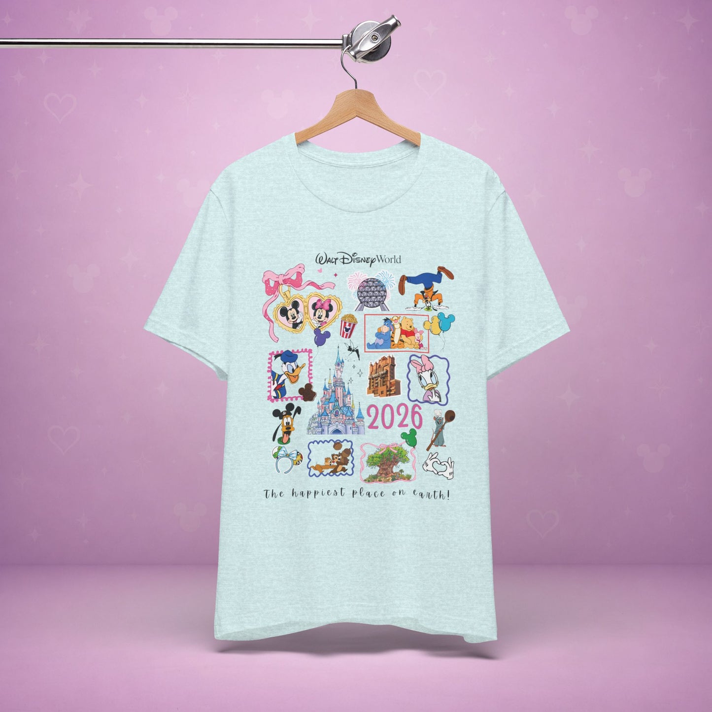 Walt Disney World 2026 Collage Tee | Castle Characters & Park Icons