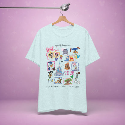 Walt Disney World 2026 Collage Tee | Castle Characters & Park Icons