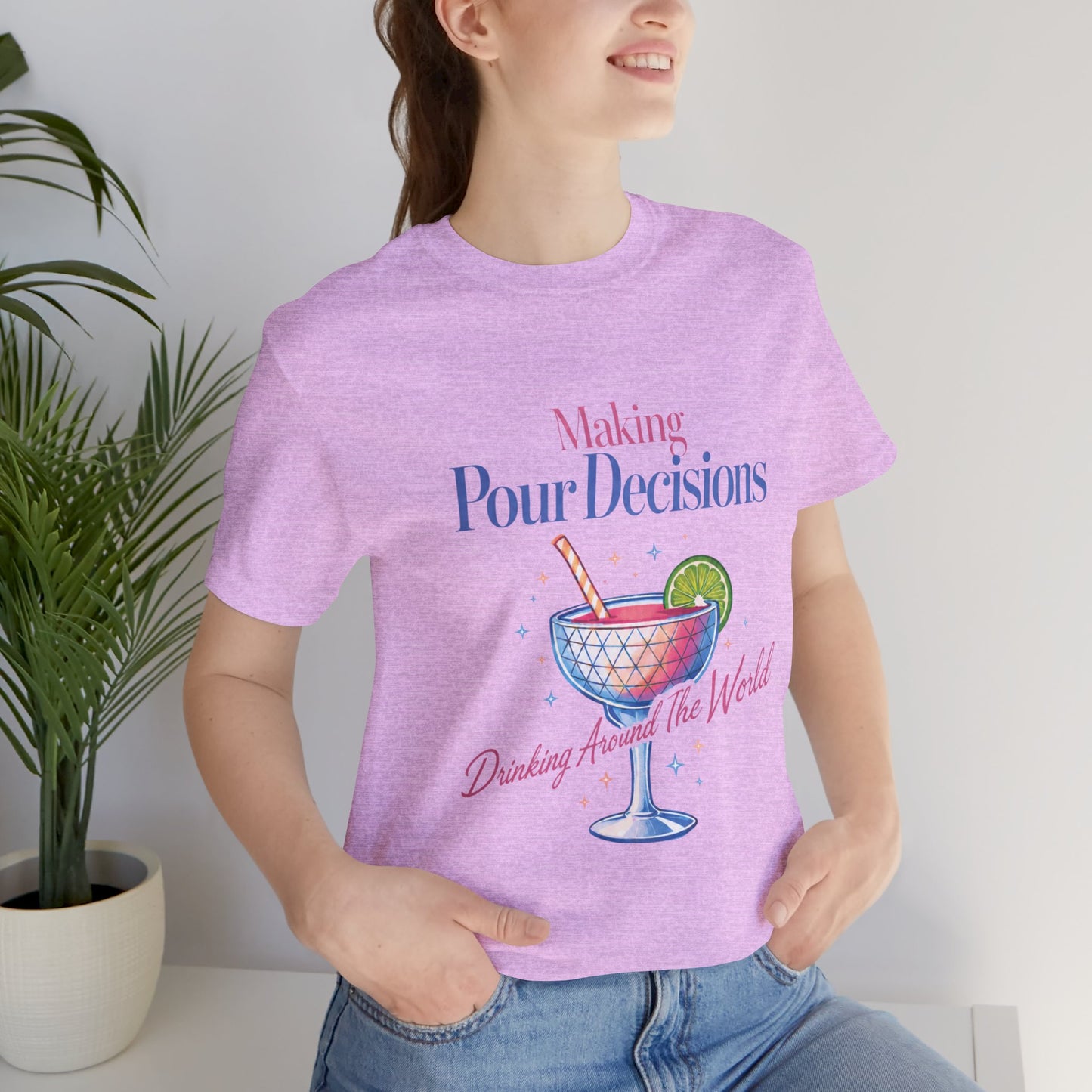 Making Pour Decisions Epcot Tee – Cocktail Drinking Around the World Checklist T‑Shirt