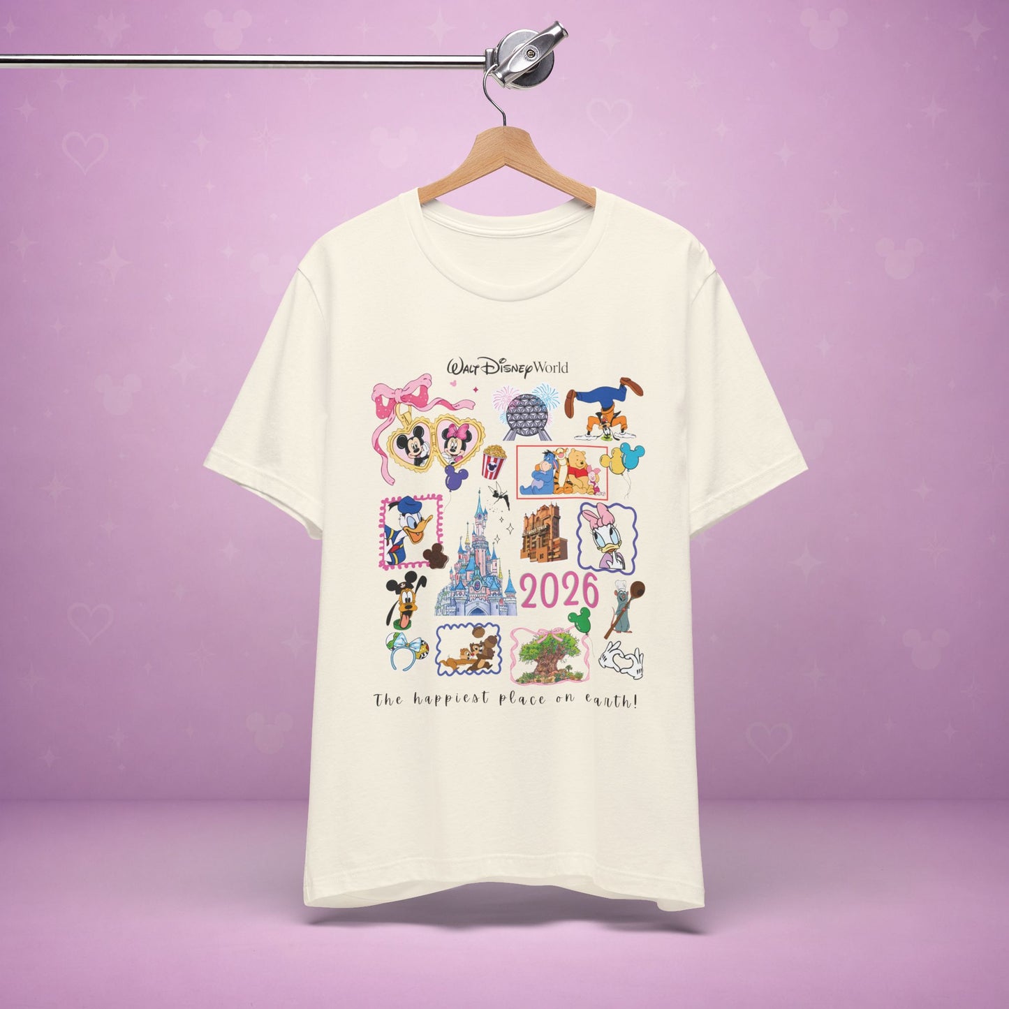 Walt Disney World 2026 Collage Tee | Castle Characters & Park Icons