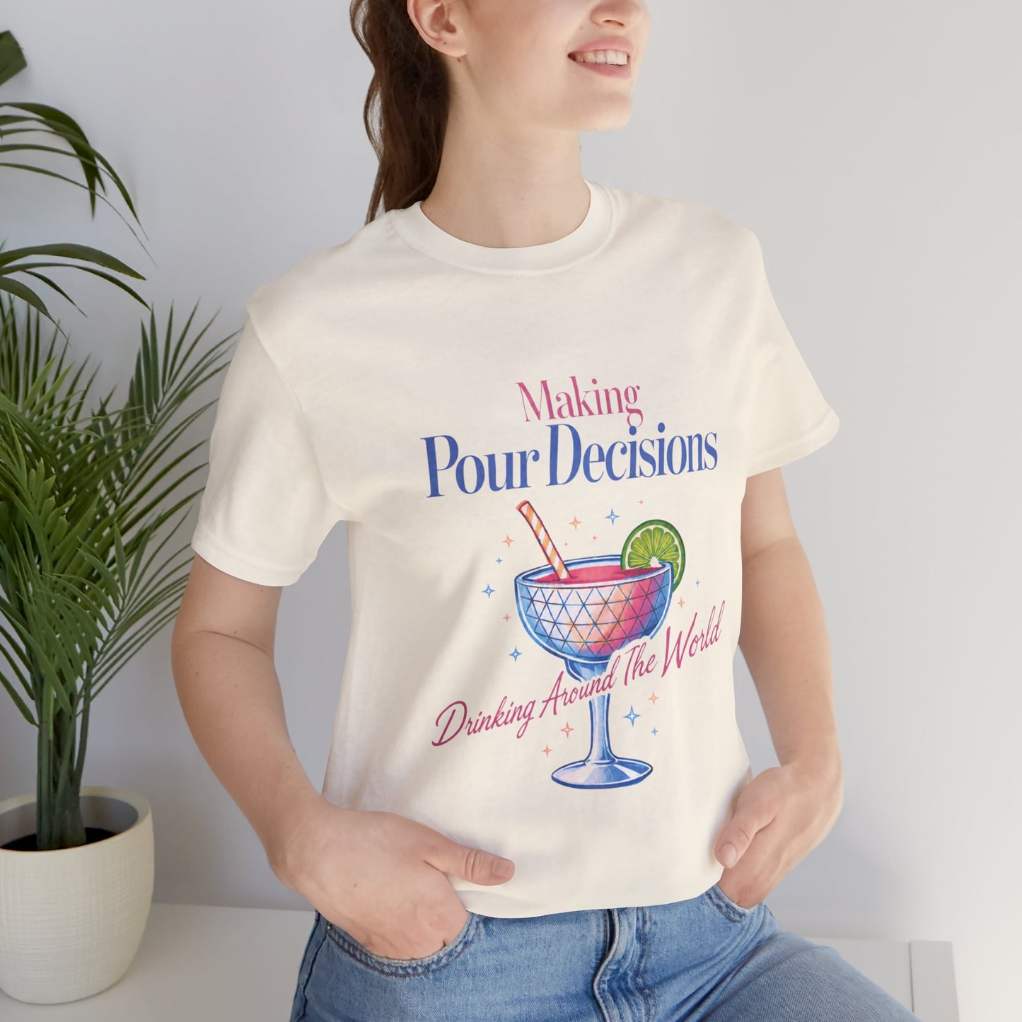 Making Pour Decisions Epcot Tee – Cocktail Drinking Around the World Checklist T‑Shirt