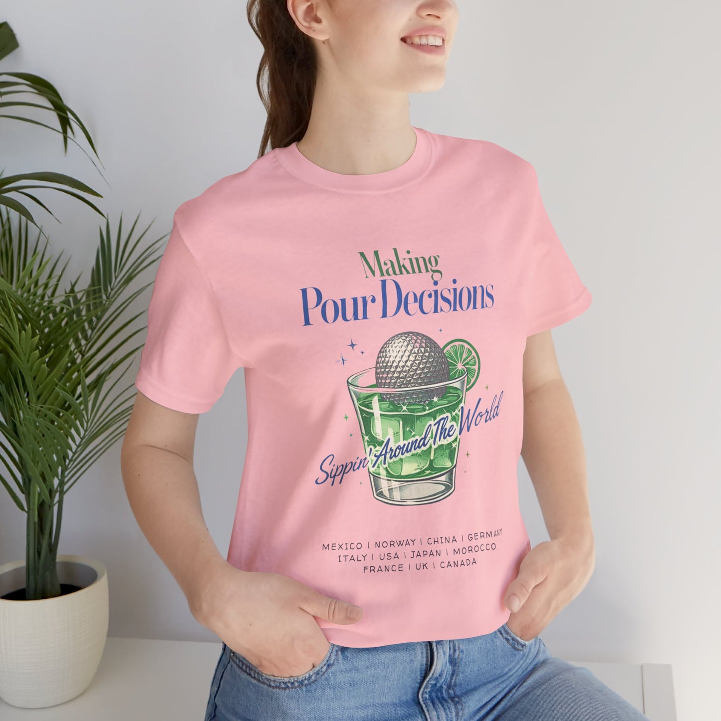 Disney Epcot Inpired Making Pour Decisions Tee — Cocktail Epcot Ball Design