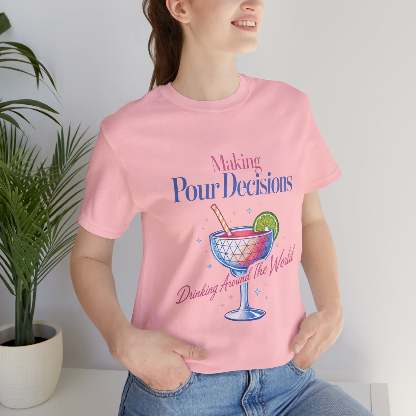Making Pour Decisions Epcot Tee – Cocktail Drinking Around the World Checklist T‑Shirt