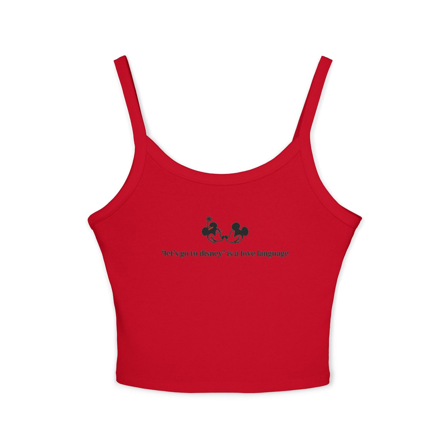 Spaghetti Tank Top — Cute Disney Mickey & Minnie Design with "Disney is my love Language" Text