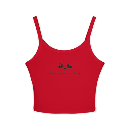 Spaghetti Tank Top — Cute Disney Mickey & Minnie Design with "Disney is my love Language" Text