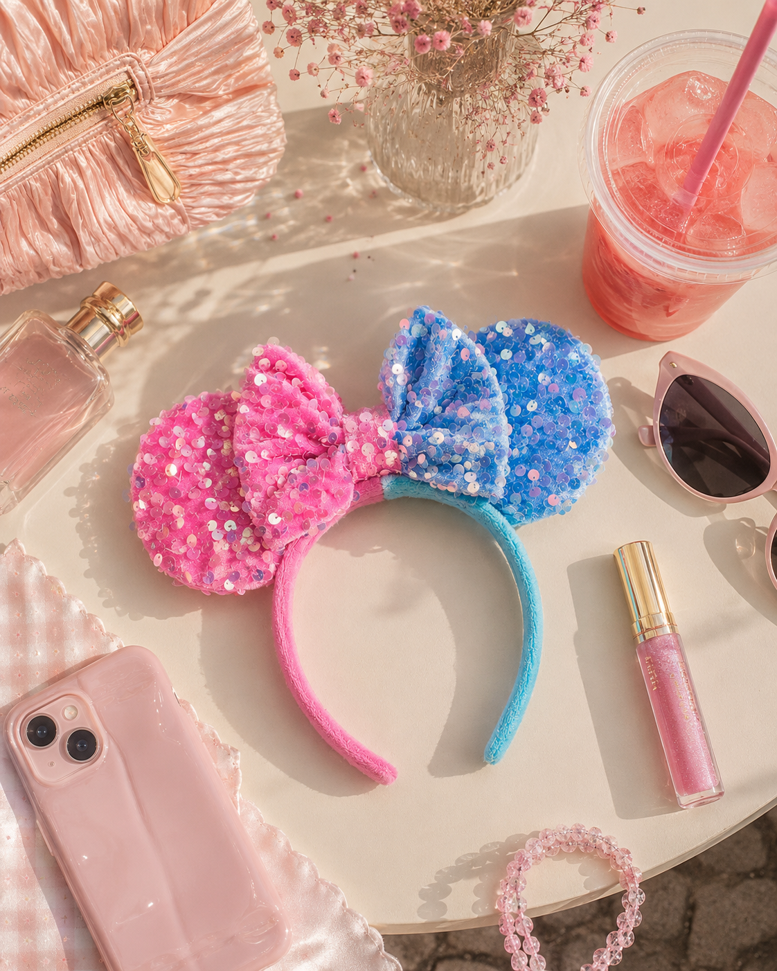 Pink & Blue Cotton Candy Sequin Ears