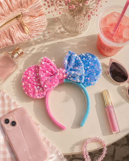 Pink & Blue Cotton Candy Sequin Ears