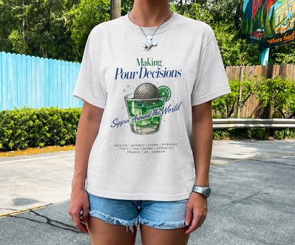 Disney Epcot Inpired Making Pour Decisions Tee — Cocktail Epcot Ball Design