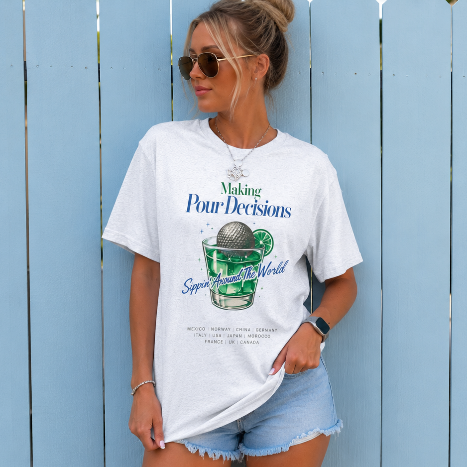 Disney Epcot Inpired Making Pour Decisions Tee — Cocktail Epcot Ball Design