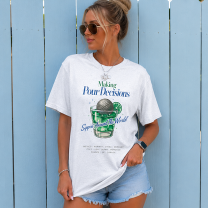 Disney Epcot Inpired Making Pour Decisions Tee — Cocktail Epcot Ball Design