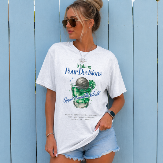 Disney Epcot Inpired Making Pour Decisions Tee — Cocktail Epcot Ball Design