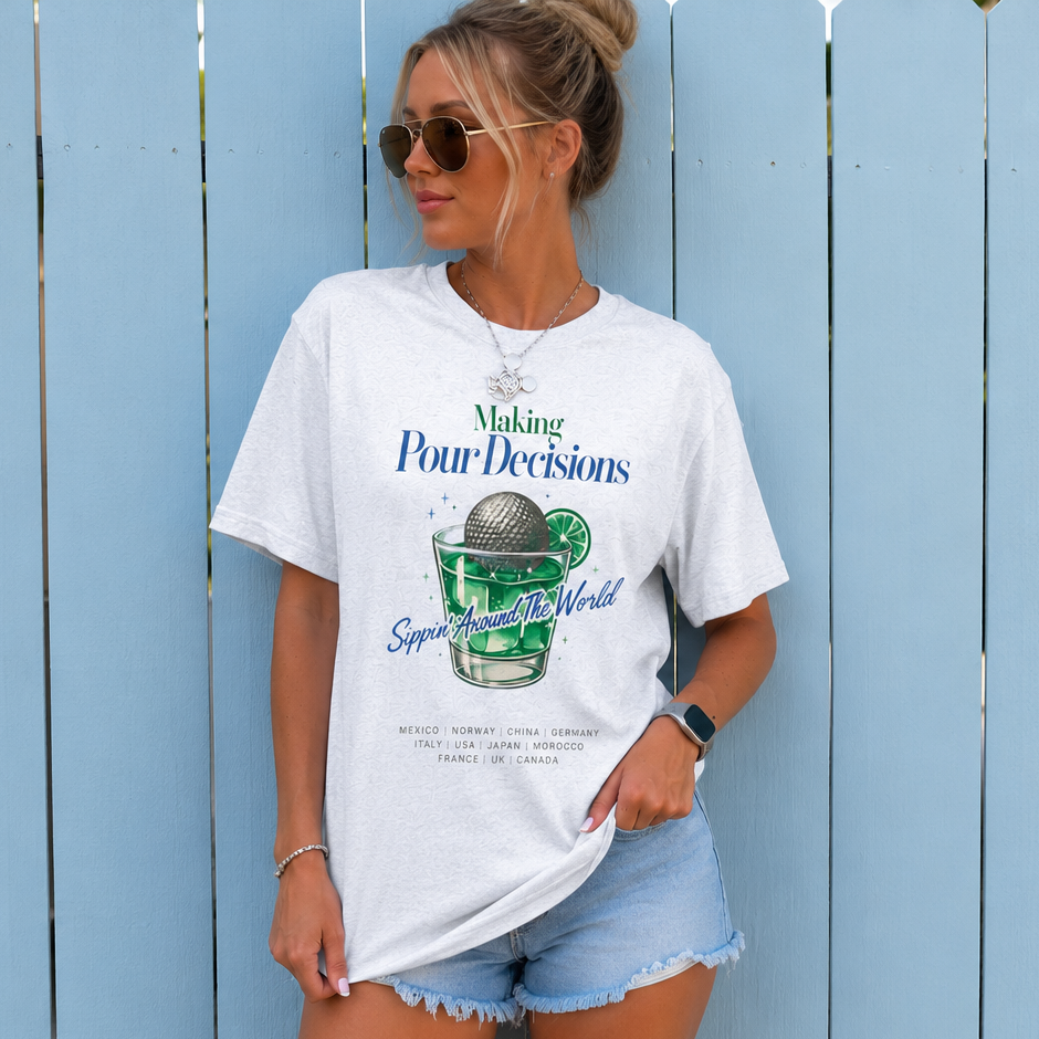 Disney Epcot Inpired Making Pour Decisions Tee — Cocktail Epcot Ball Design