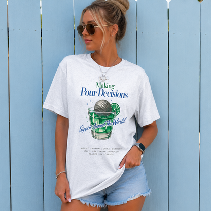 Disney Epcot Inpired Making Pour Decisions Tee — Cocktail Epcot Ball Design