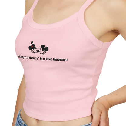 Spaghetti Tank Top — Cute Disney Mickey & Minnie Design with "Disney is my love Language" Text
