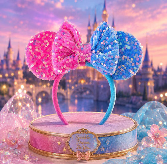 Pink & Blue Cotton Candy Sequin Ears