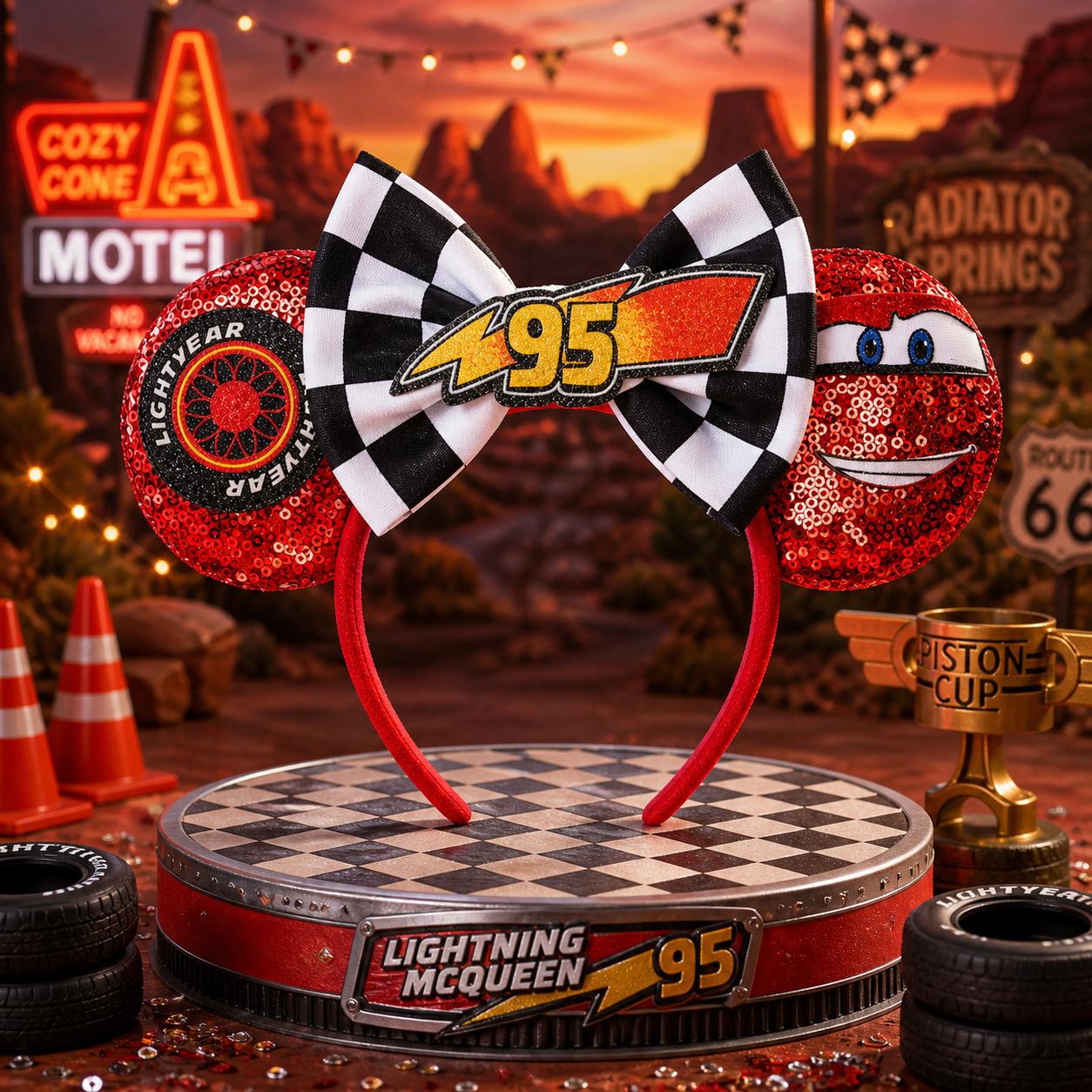 Lightning McQueen Cars Inspired Ears